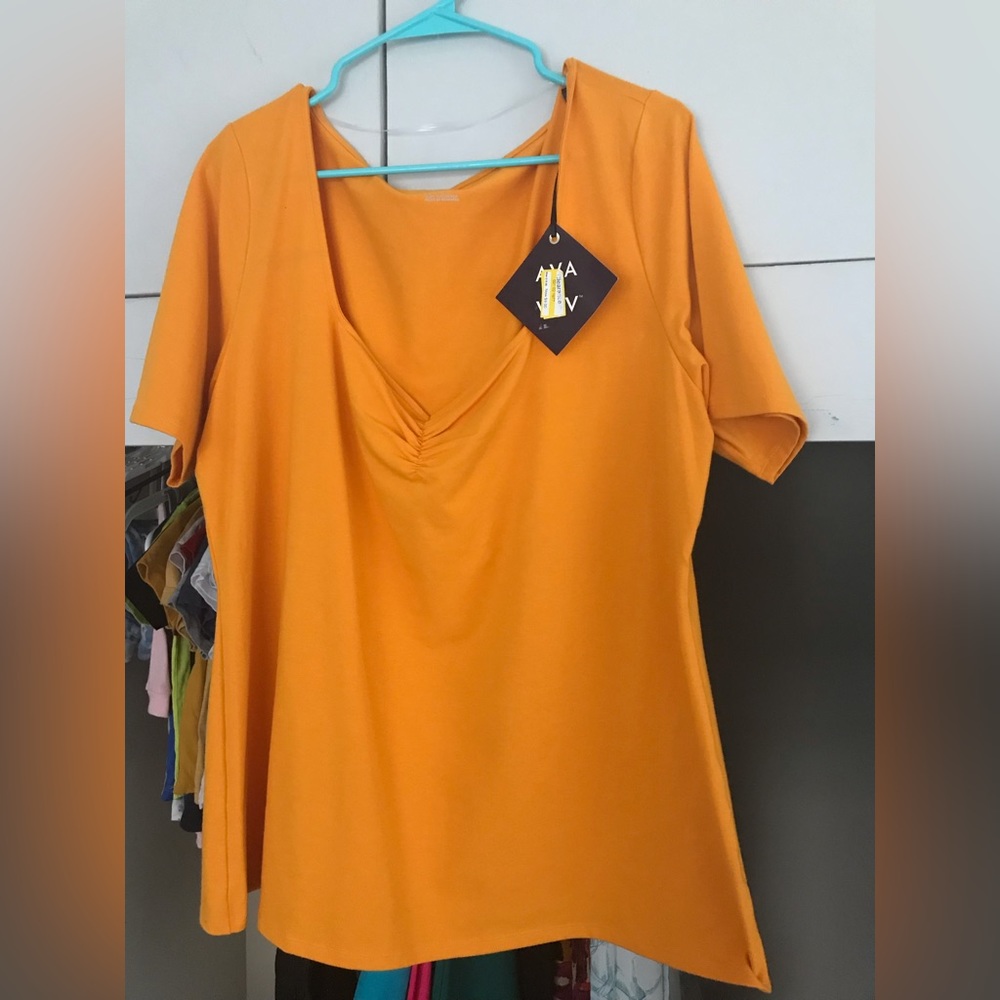 Brand AVA & VIV . Size 1X. Color Orange.